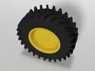Tractor Tire Free low-poly 3D model
