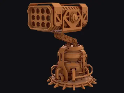Missile Launcher 4 - Clay 3D model