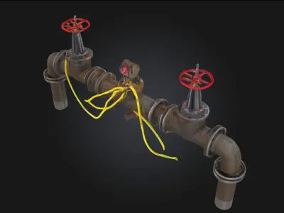 Steampunk Valve Assembly Ornate Mechanical 3D model