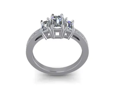 Jewelry Emerald Solitaire Ring 3D print model