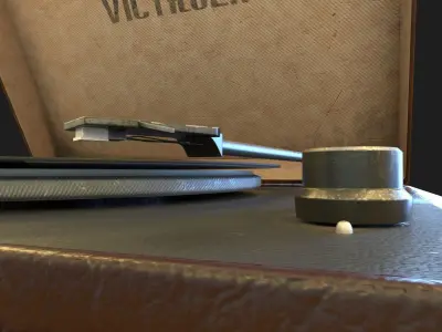 Retro Record Player Low-poly 3D model