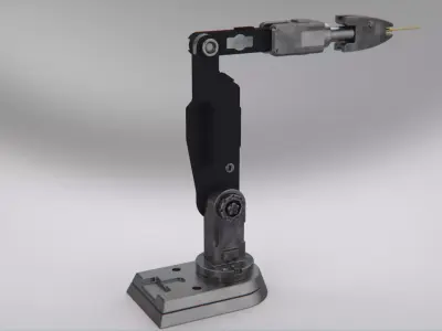 Robotic arm metal  industrial biomechanical 3D model