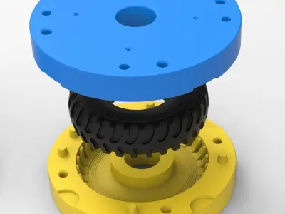 Mold for diecast military truck tire 3 Scale 1 to 10 3D print model