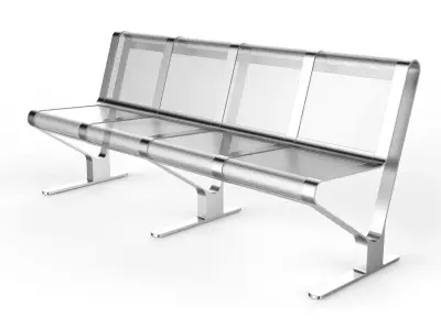Waiting Room Seat V1 4 Seats 3D model