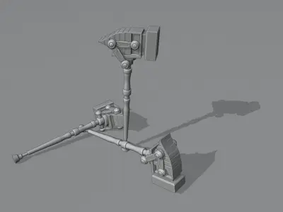 Sci fi Hammer Free low-poly 3D model