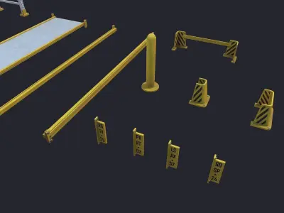 Warehouse Racks Shelves Low-poly 3D model