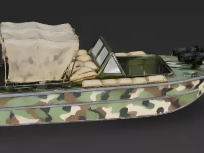 Riverine Patrol Boat PBR 3D Model Low-poly 3D model