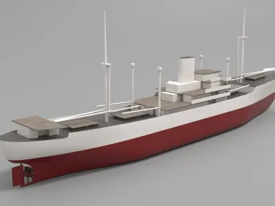 simple model MS Mickiewicz ex  Gladys Dan -  motor cargo ship 3D model