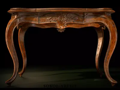 Antique French Centre Table Low-poly 3D model