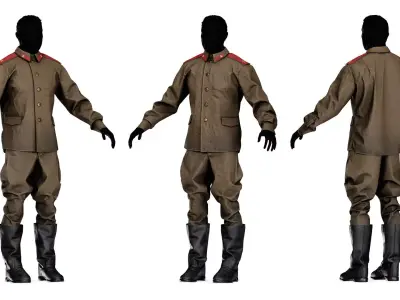 SOVIET UNIFORM M69 Low-poly 3D model
