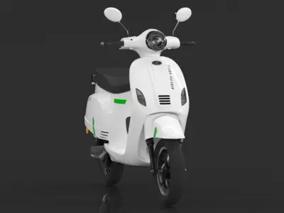 Kinetic Green Zing High Speed Electric Scooter With Charger Low-poly 3D model