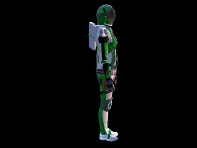 Astronaut Spacesuit Brazil Low-poly 3D model