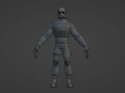 SOLDIER Low-poly 3D model Free low-poly 3D model