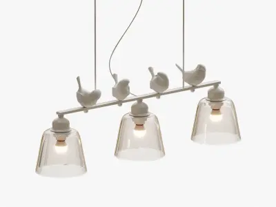 SUSPENDED LUMINAIR PROVENCE BIRD PENDANT LINE 3 3D model