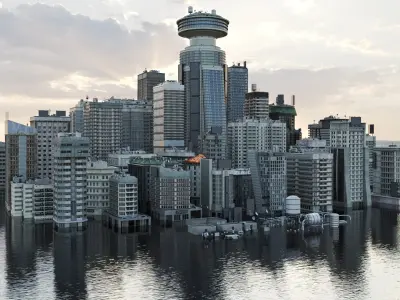  Building Skyscraper City Town Downtown Office Space Work Street 