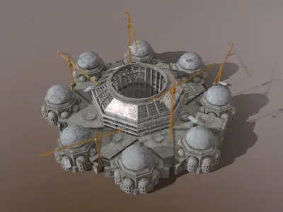 Cathedral Building Baghdad Rahman Mosque Low-poly 3D model