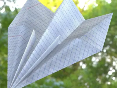 Paper airplane Low-poly 3D model purchase
