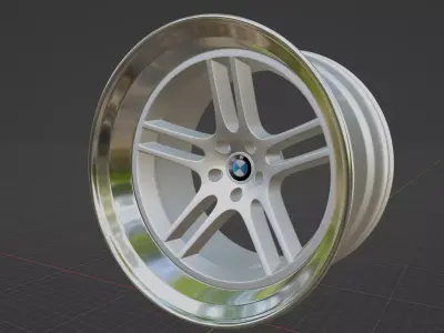 Classic car wheel 3D model by JustasR3D