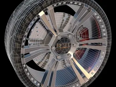 6 Spoke Sports Racing Car Tire and Wheel Free low-poly 3D model