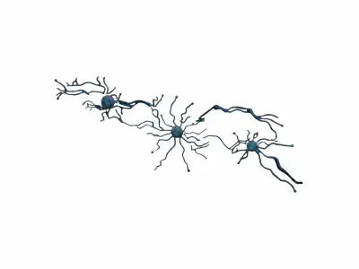 3d Render Artificial Intelligence Neuro Link Circuit 3D model