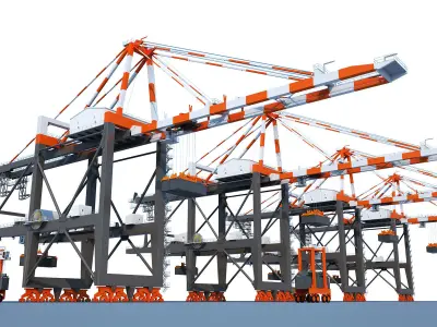 Harbour Cargo Crane 3D model