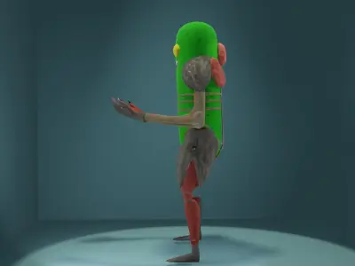 Cucumber rick Low-poly 3D model