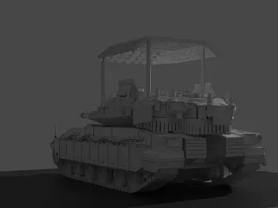 Merkava mark IV with Anti-Drone cage 3D print model