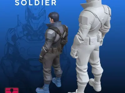 Futuristic Soldier STL Sci Fi Action 3D Model 3D print model