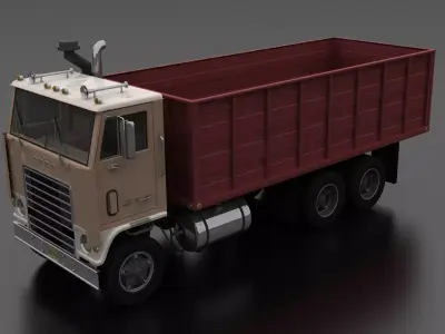 W-Series WT-9000 Grain Truck 1972 Low-poly 3D model