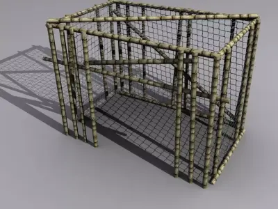 cage low poly Low-poly 3D model