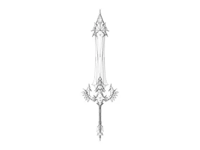 Royal Guard Heavy Sword Low-poly 3D model