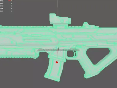 Futuristic Gun 3D model 2