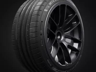 Realistic Tires Michelin Super Sport - Blender 4k Textures 3D model