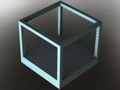 Chain Link Metal Container Free 3D model