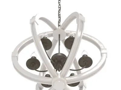 Custom made globe chandelier 6 light 3D model