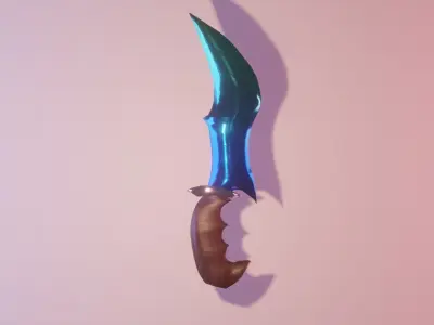 Steel Dagger knife Low-poly 3D model