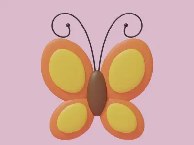 Cartoon Butterfly 3D model purchase