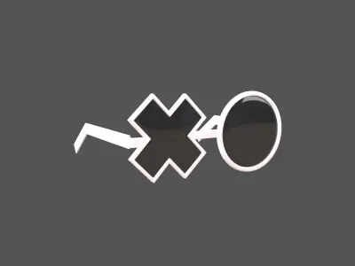 Cross And Circle Glasses v1 001 Low-poly 3D model