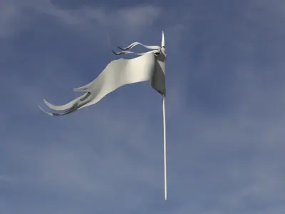 Flags banners 2 models 3D model
