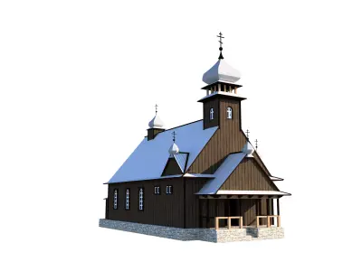 Ukrainian Greek Catholic Church Reconstruction Low-poly 3D model
