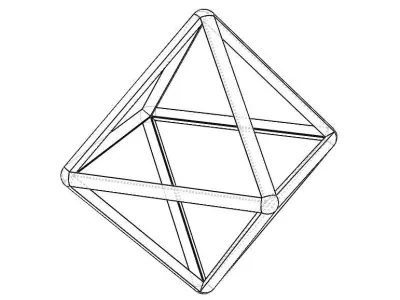 Wireframe Shape Octahedron 3D print model