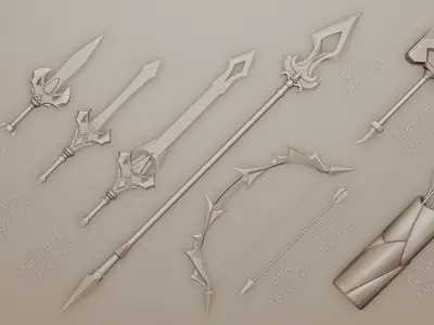 Melee Weapon Pack 01 Low-poly 3D model