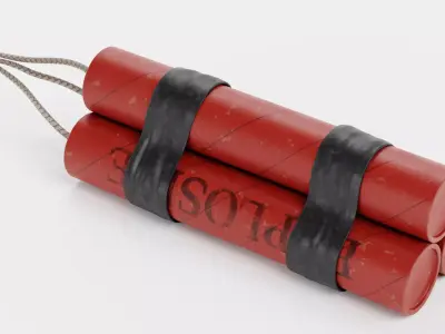 Dynamite V2 - Taped Explosive TNT Bundle 3D model