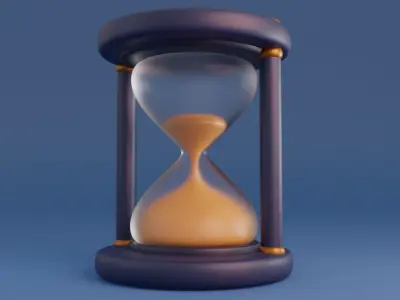 Cartoon Hourglass Low-poly 3D model