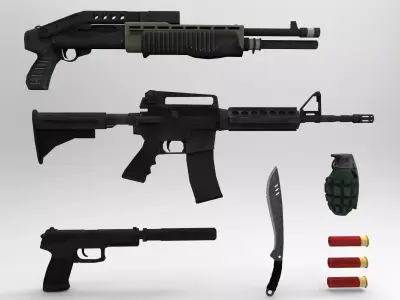 Ultimate Lowpoly Weapons Pack  Gameready Detailed Low-poly 3D model