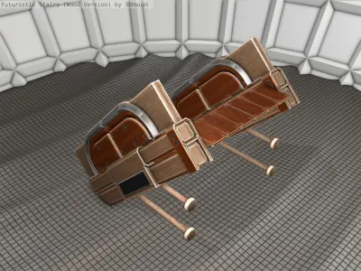 Wood Stairs Construction Element 21  Low-poly 3D model