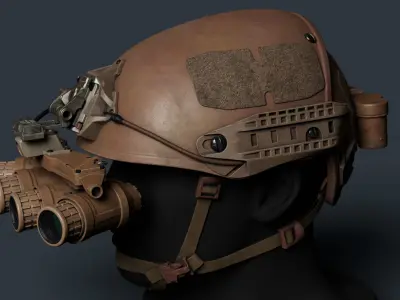 Airframe and GPNVG-18 night vision device Low-poly 3D model