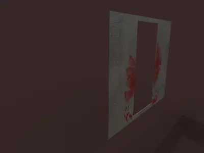 Realistic Concrete Wall with Blood Handprints 3D Model Low-poly 3D model