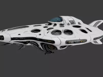 Organic Futuristic UFO Spaceship 3D Model 3D model