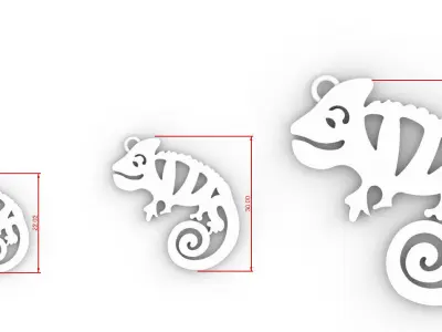 Adorable Chameleon Necklace 3D print model
